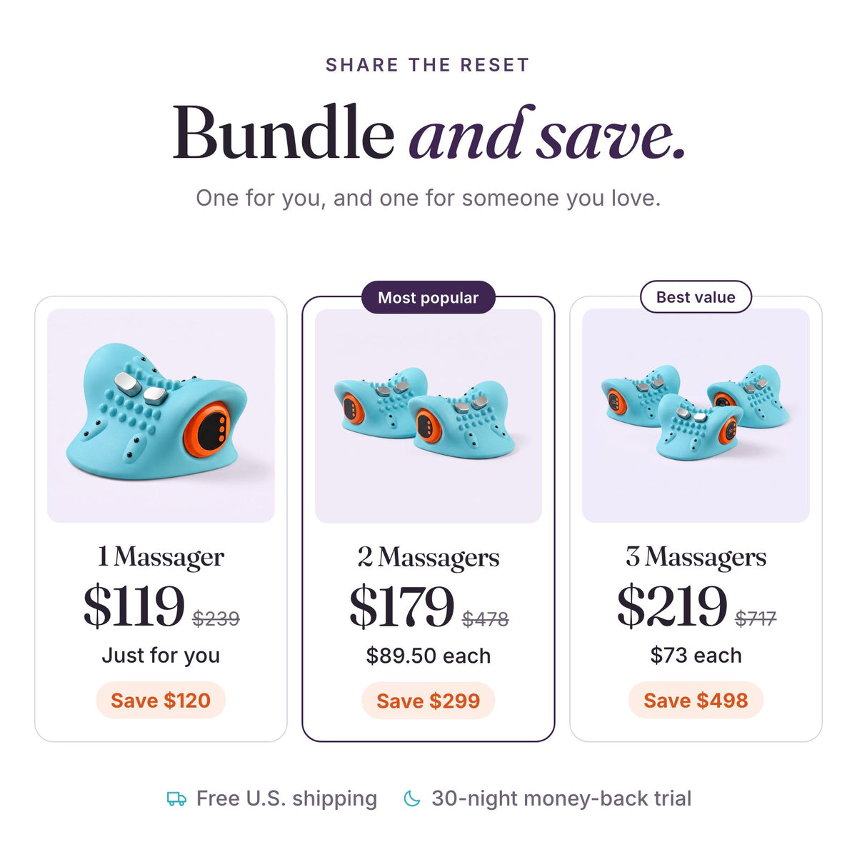 Mirmae bundles: 1, 2 or 3 massagers